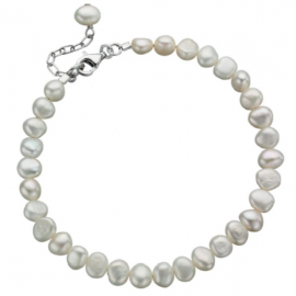 White Freshwater Pearl Single Row Bracelet